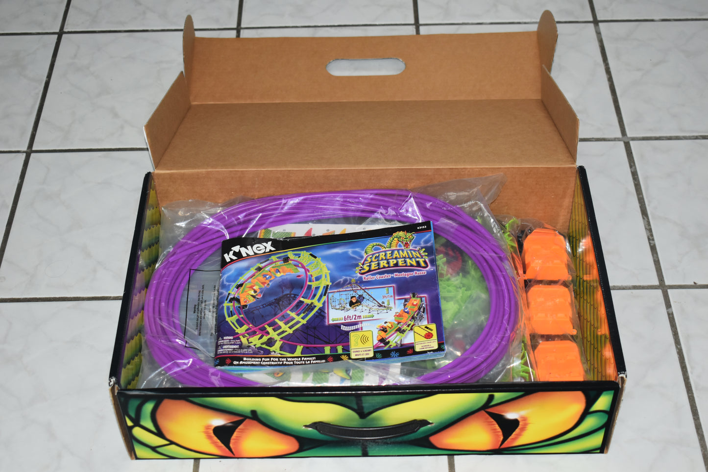 K'NEX Sealed Screamin Serpent Coaster Open Box Number 63153 2001 Complete Knex