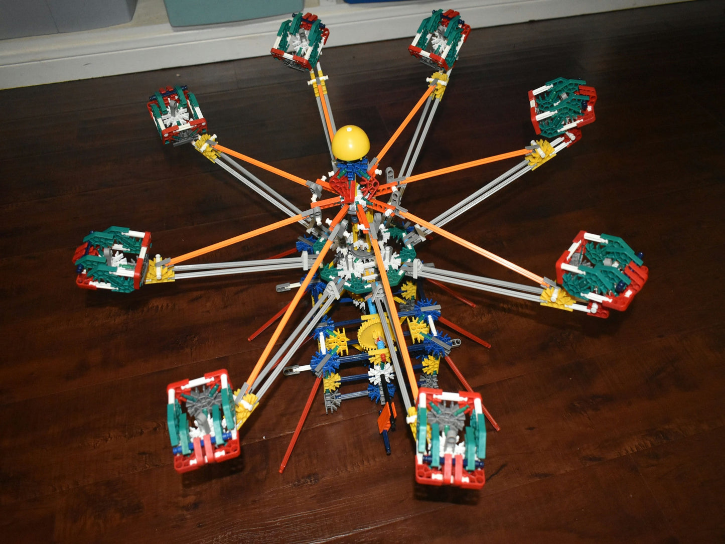 K'nex Octopus Fair / Carnival Ride 1,000 Pieces W/ Disassembly W/ Knex Motor