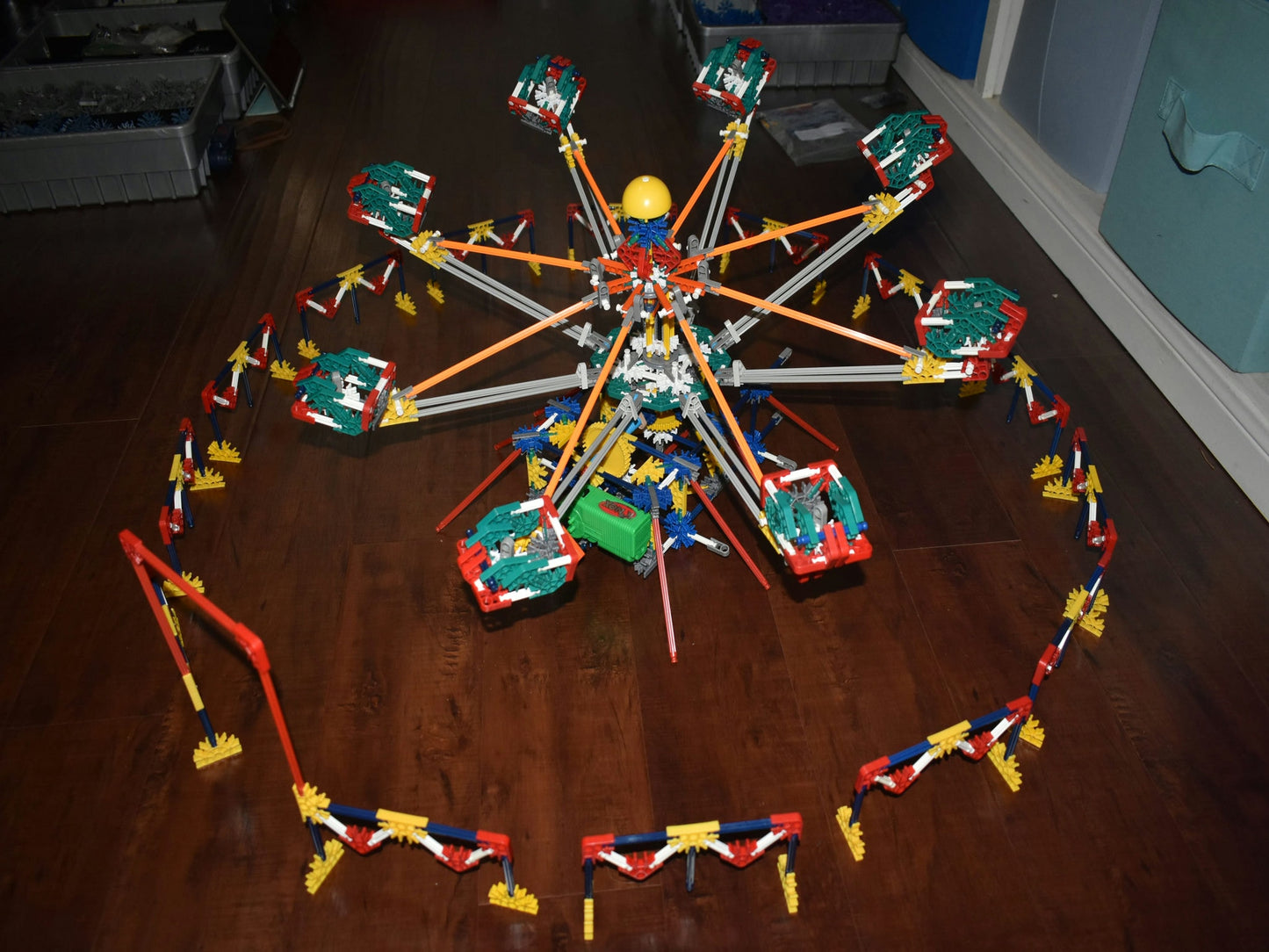 K'nex Octopus Fair / Carnival Ride 1,000 Pieces W/ Disassembly W/ Knex Motor