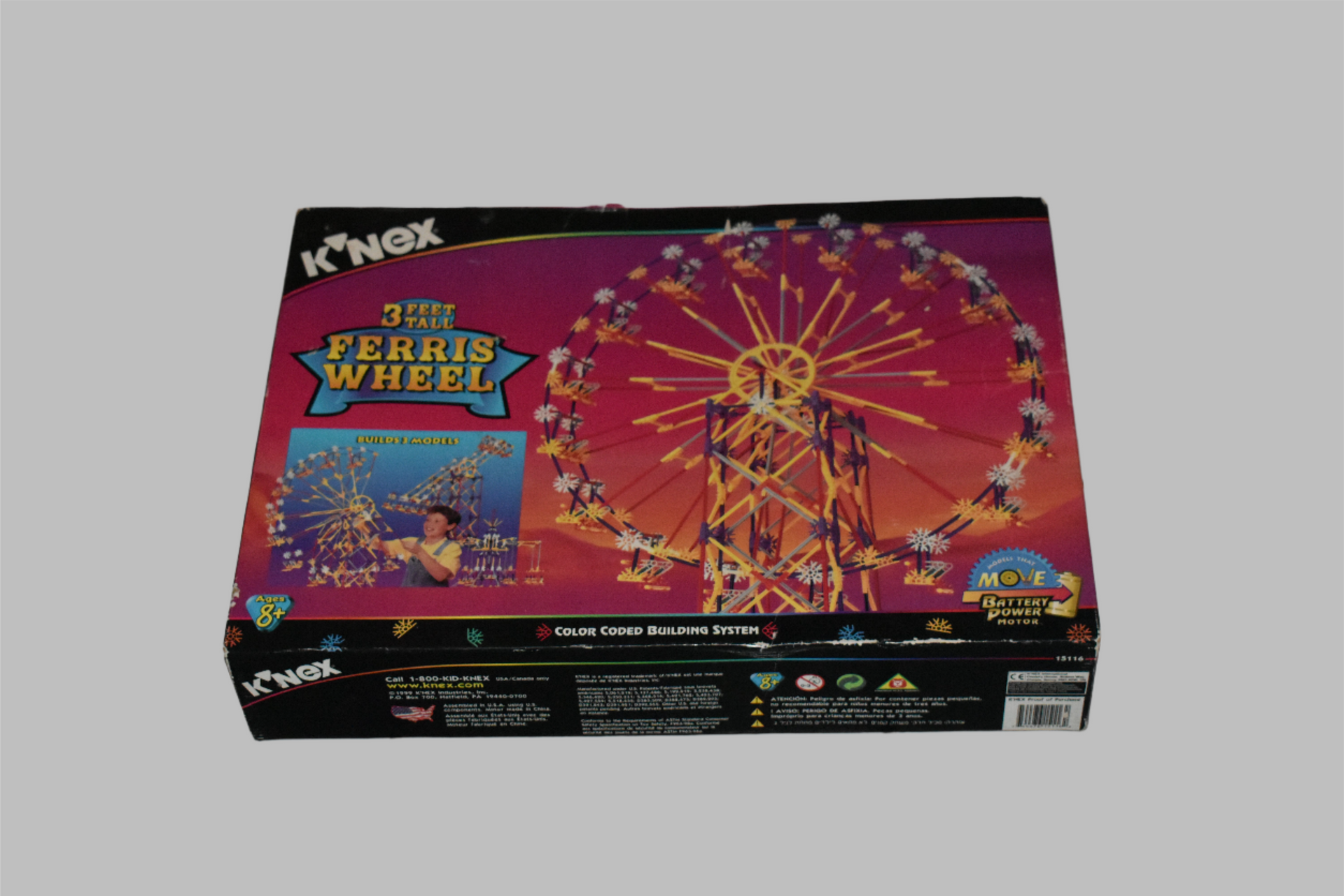K'NEX Sealed 3 FT Ferris Wheel Open Box Model Number 15116 Vintage