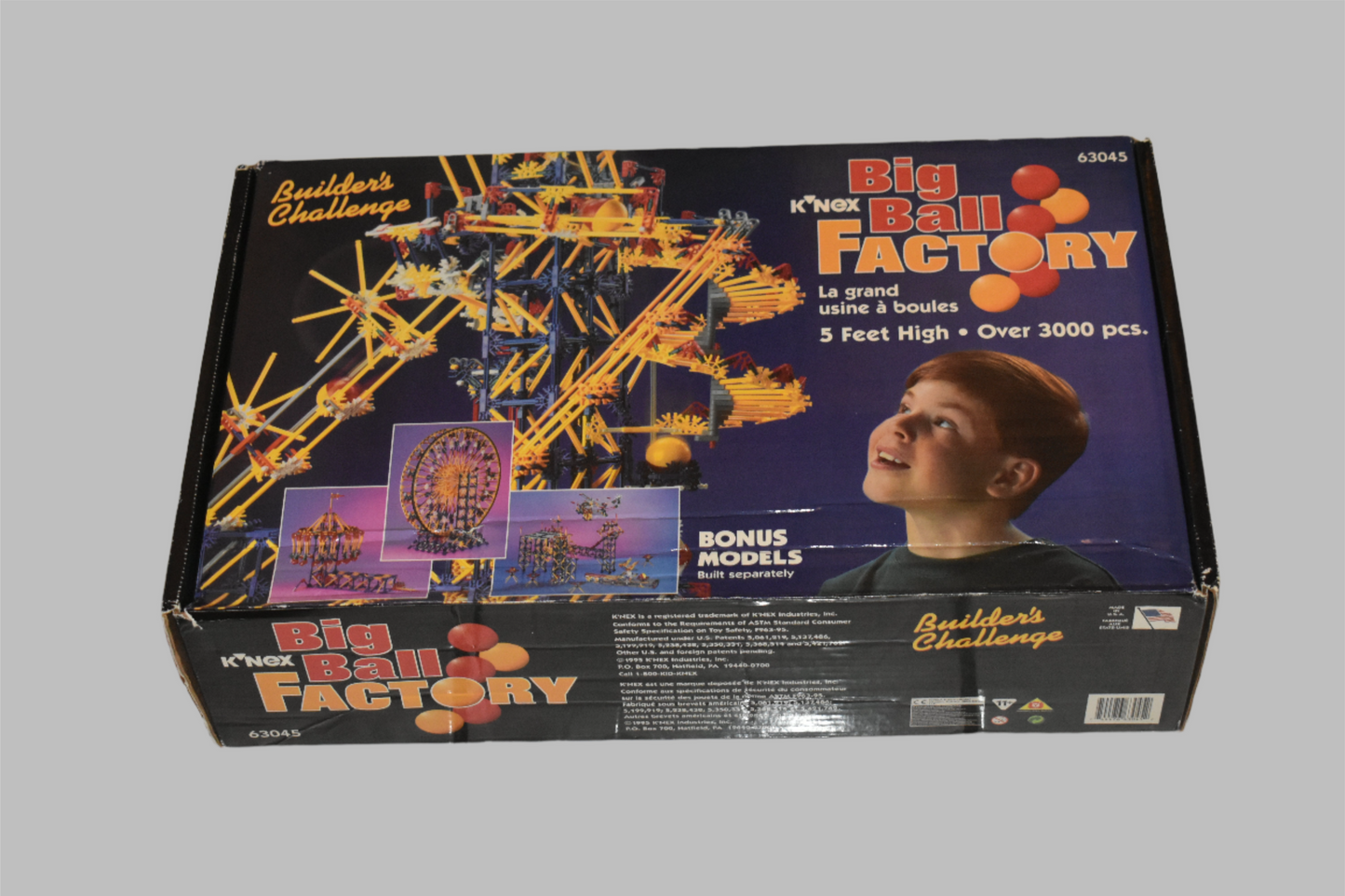 K'NEX NEW Big Ball Factory Open Box Model Number 63045 Vintage 1995 Complete Set